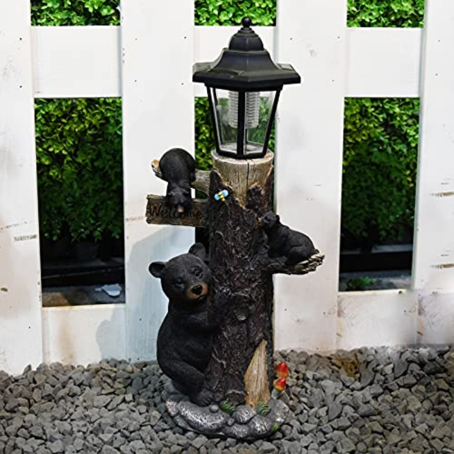 Bear Statue Welcome Sign Garde - огляд і ціна Outdoor Lighting On Trees