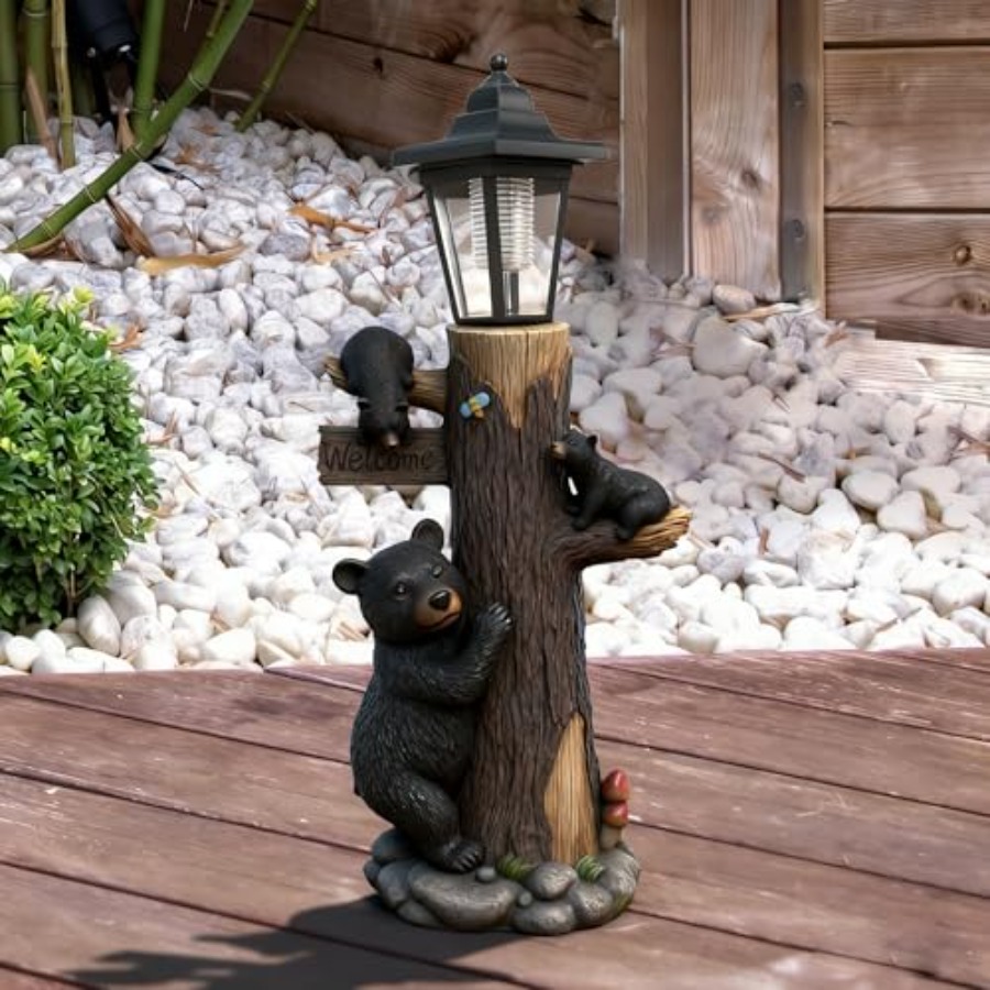 Bear Statue Welcome Sign Garde - огляд і ціна Outdoor Lighting On Trees