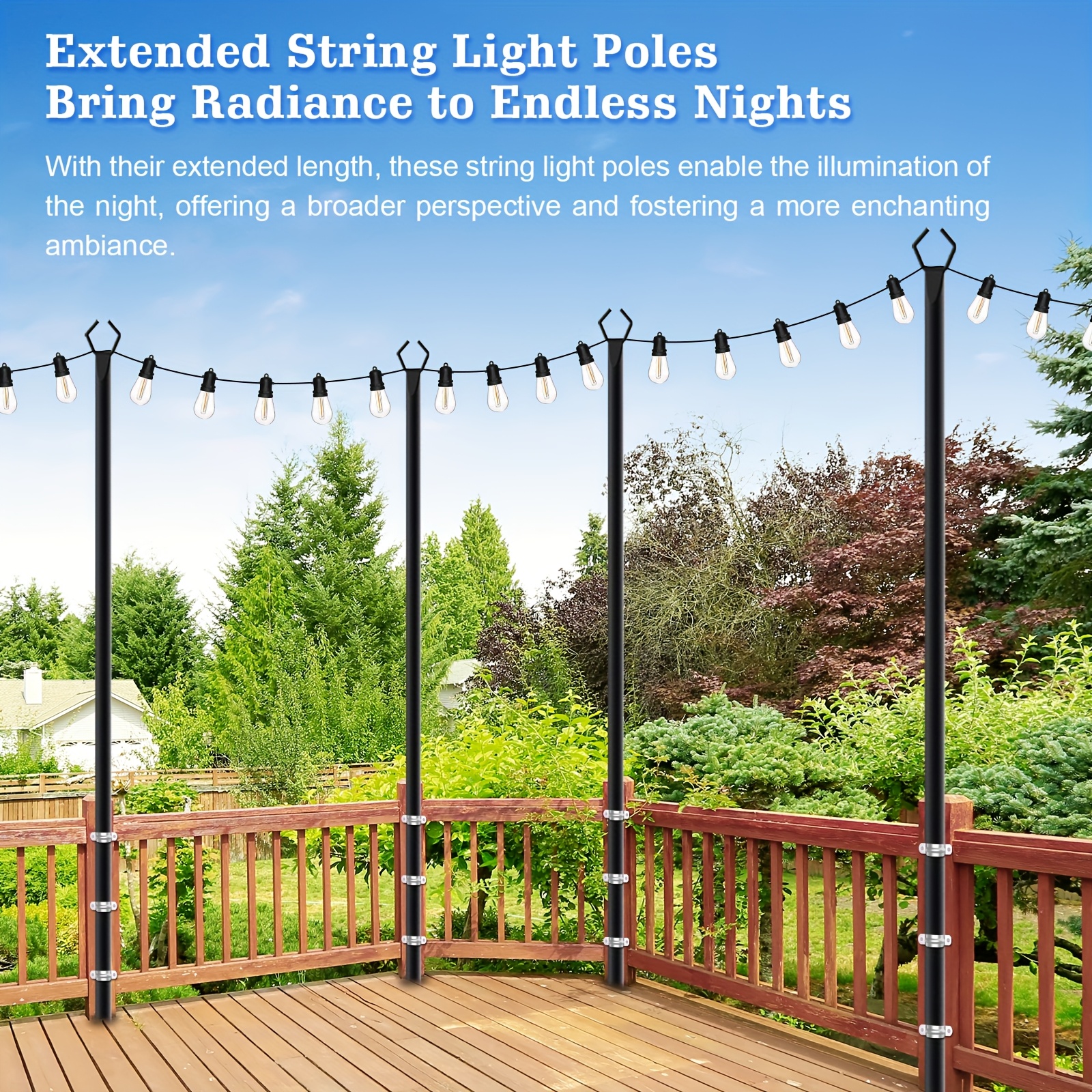 4 Pack 8.9Ft Outdoor String Li - огляд і ціна String Light Bistro