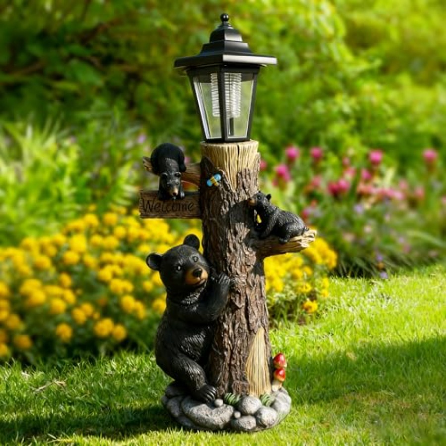 Bear Statue Welcome Sign Garde - огляд і ціна Outdoor Lighting On Trees