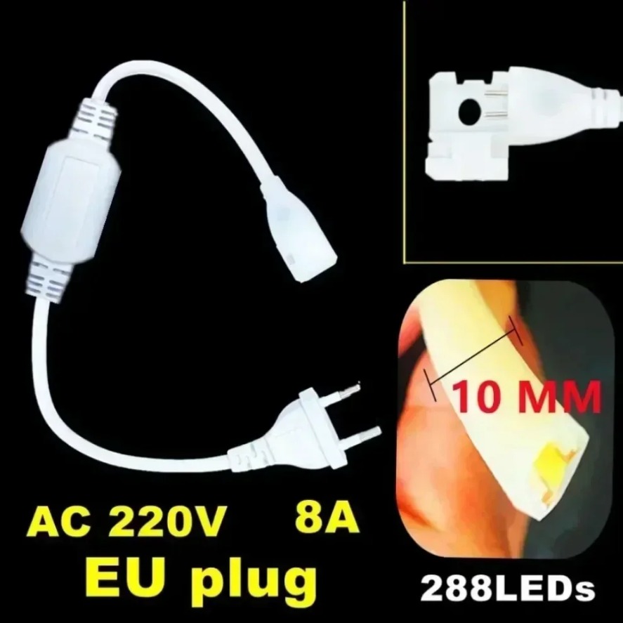 288LEDs/m COB LED Strip 220V D - огляд і ціна Outdoor Lighting Socket