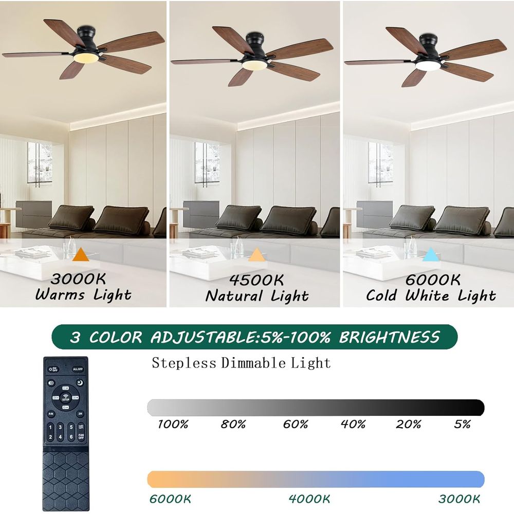 52 Brown Ceiling Fan with Ligh - огляд і ціна Outdoor Lighting Remote Control