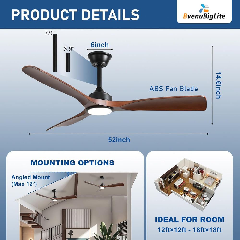 52 3-Blade Outdoor Ceiling Fan - огляд і ціна Outdoor Lighting Remote Control