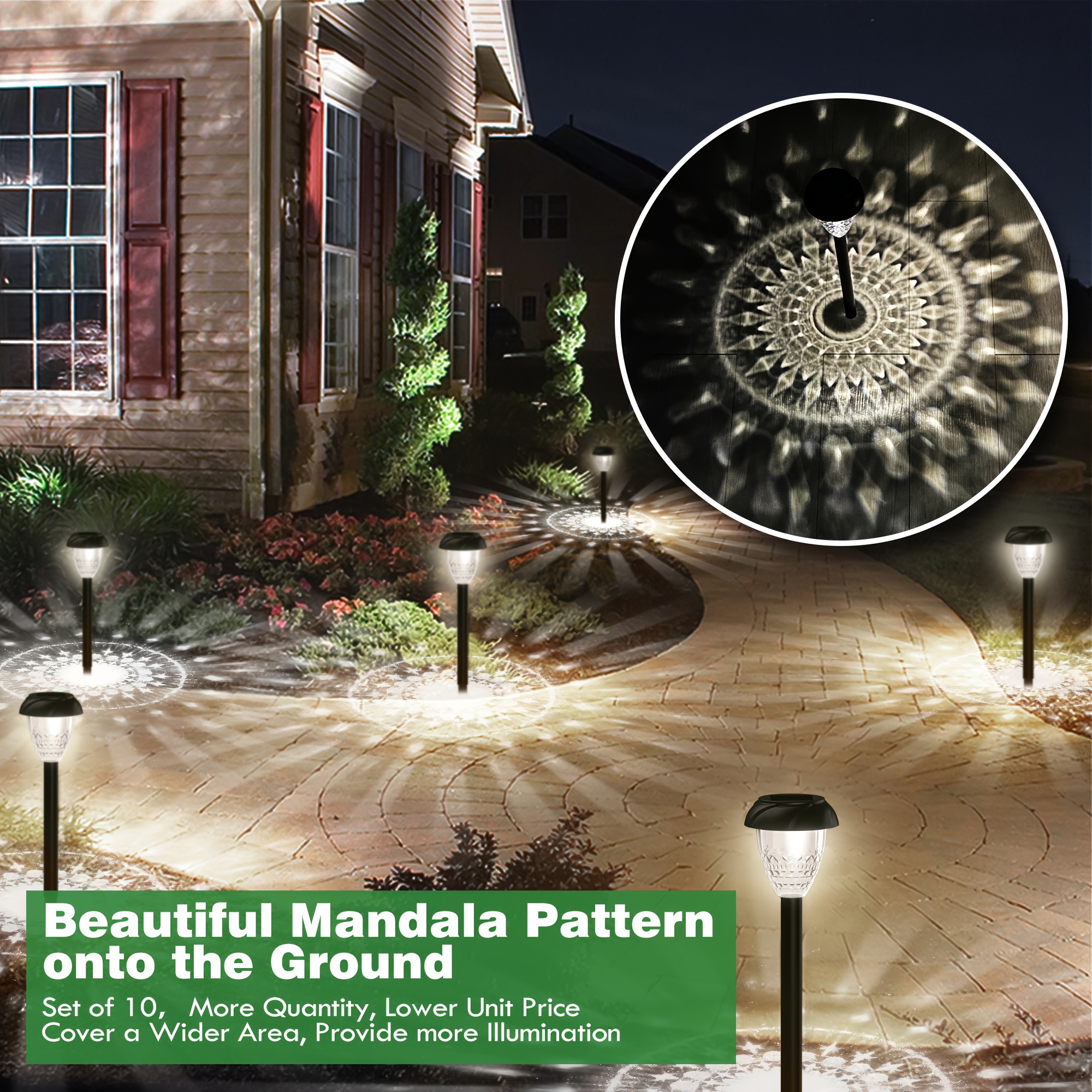 10pcs Solar Pathway Lights for - огляд і ціна Wired Pathway Light