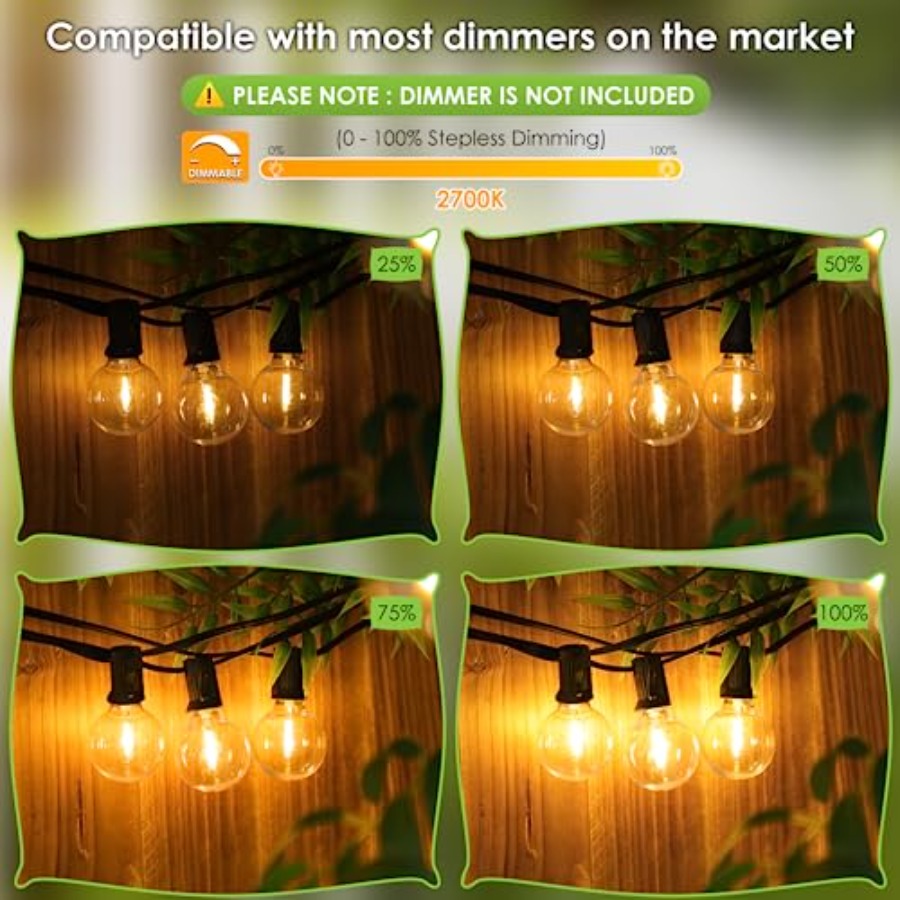 100Feet LED Outdoor String Lig - огляд і ціна String Light Bistro