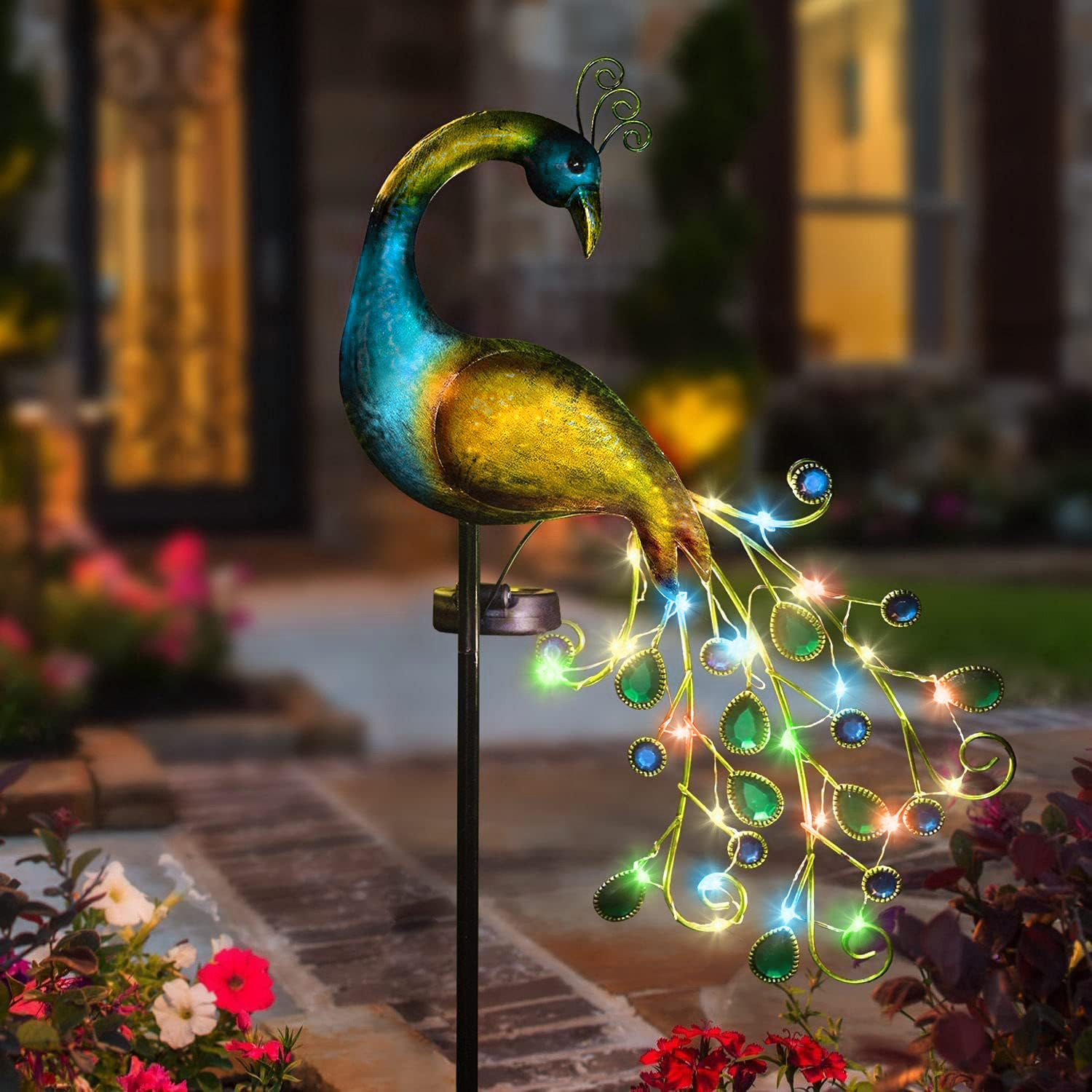 Solar Peacock Stake Light - El - огляд і ціна Outdoor Lighting Yard Stakes
