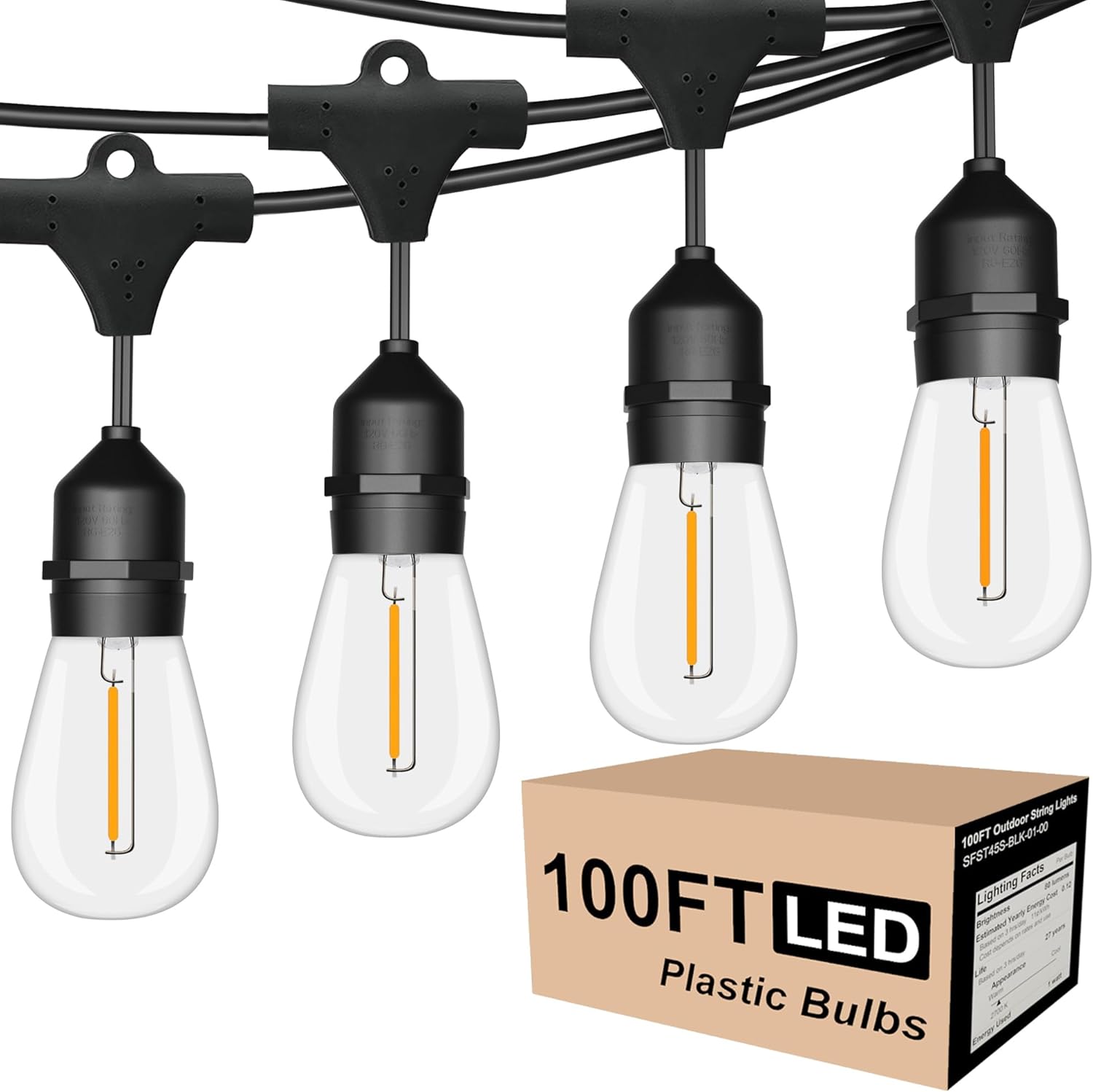 100FT Outdoor String Lights, 3 - огляд і ціна Outdoor Lighting Socket