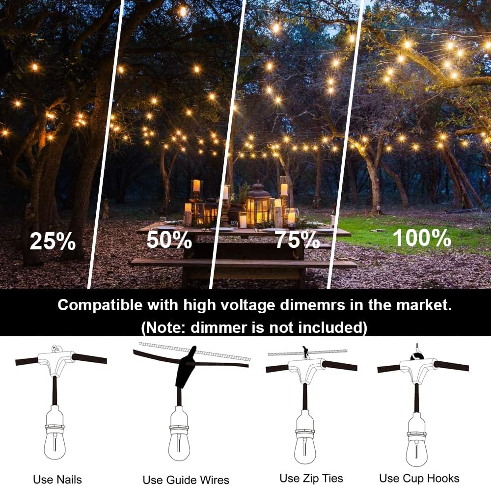 100FT Outdoor String Lights, 3 - огляд і ціна Outdoor Lighting Socket