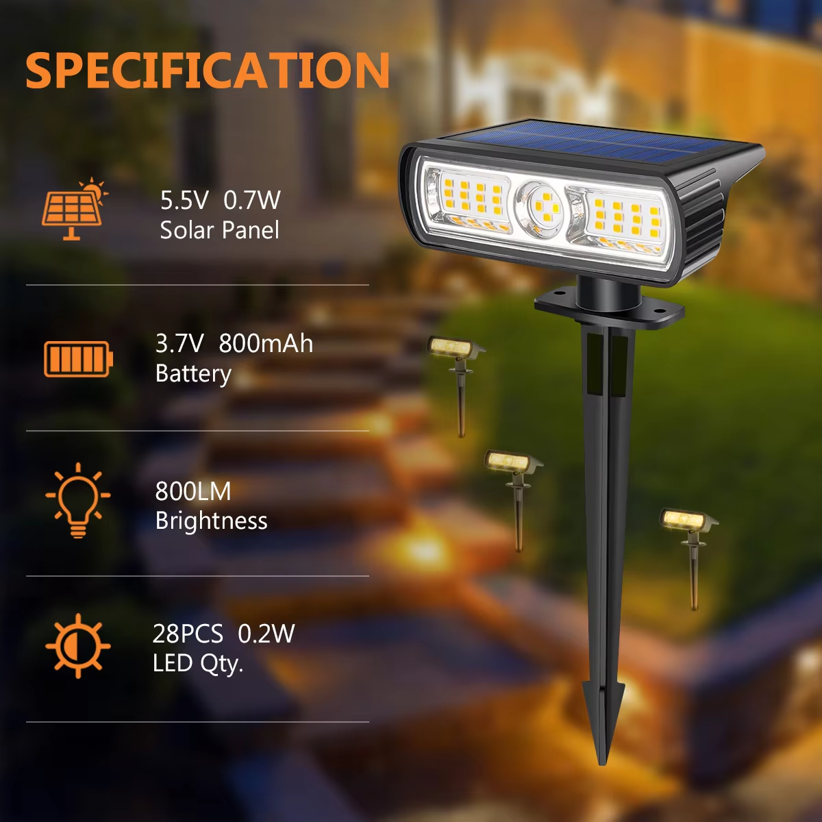 4 Pack Solar Landscape Spot Li - огляд і ціна Outdoor Lighting Wall