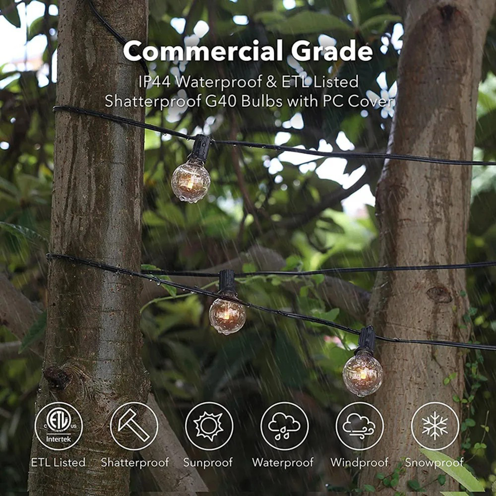 8M/15M G40 Globe String Lights - огляд і ціна String Light Bistro