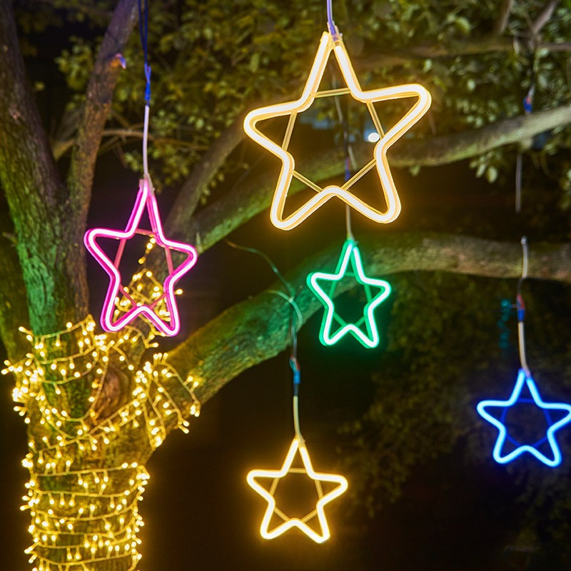 LED five-pointed star light wi - огляд і ціна Outdoor Lighting On Trees
