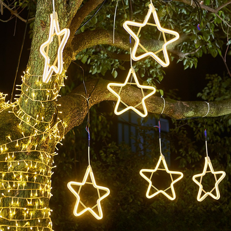 LED five-pointed star light wi - огляд і ціна Outdoor Lighting On Trees