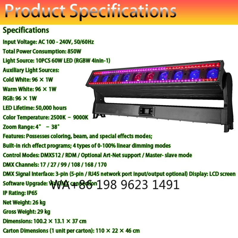10Head 60W RGBW IP65 Waterproo - огляд і ціна Outdoor Lighting Effects