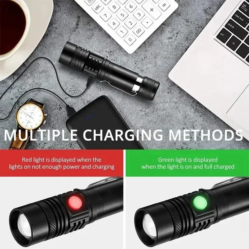 T6 LED Rechargeable Flashlight - огляд і ціна Zinc Outdoor Lighting