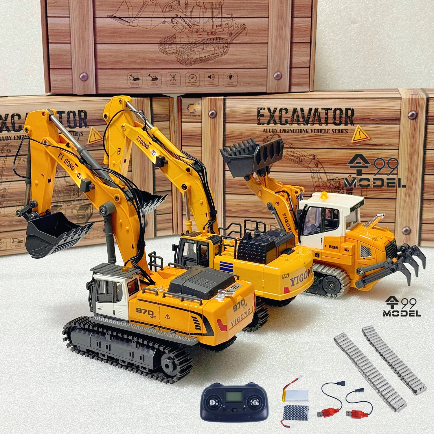 1/50 970 520 Mini RC Excavator - огляд і ціна Wired Pathway Light