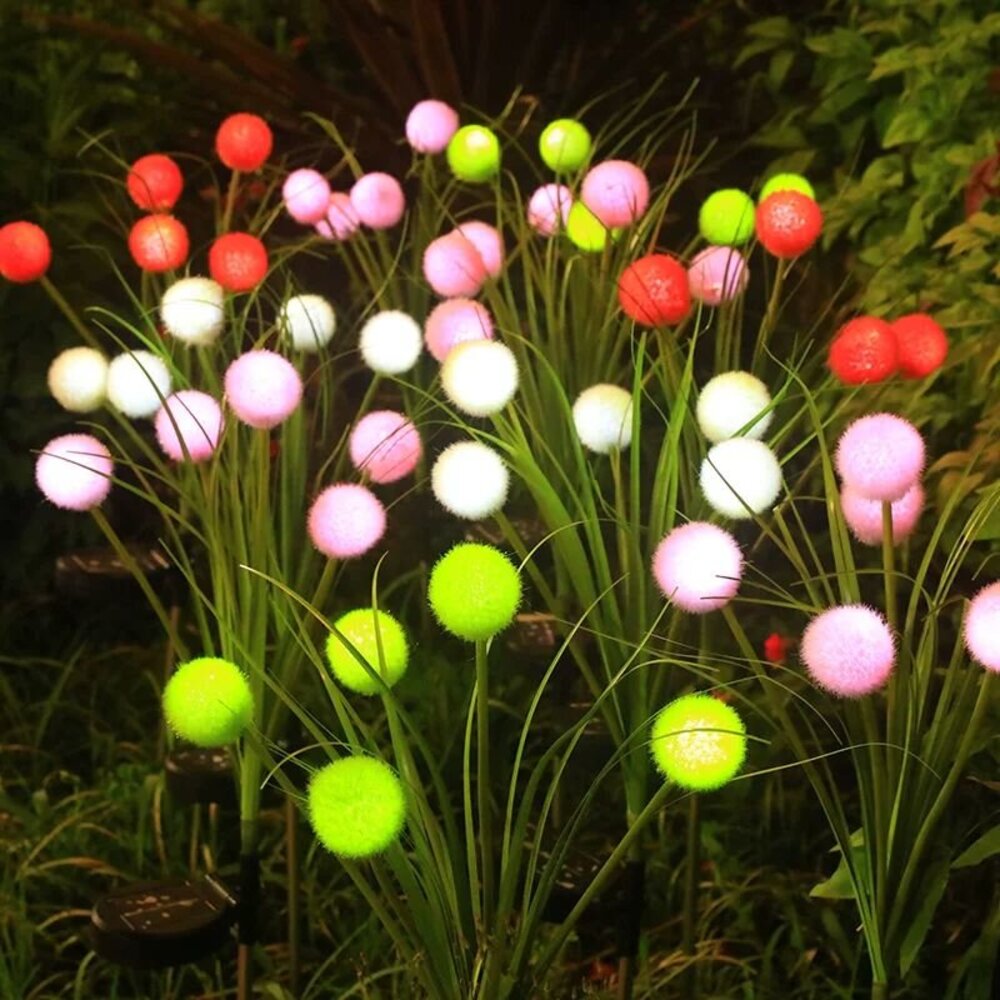 1/2PCs Pom-Pom Solar LED Stake - огляд і ціна Outdoor Lighting Yard Stakes