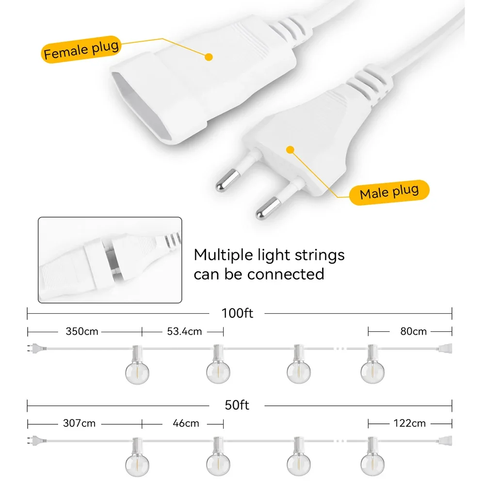 30M 15M Fairy String Light G40 - огляд і ціна Outdoor Lighting Driveway