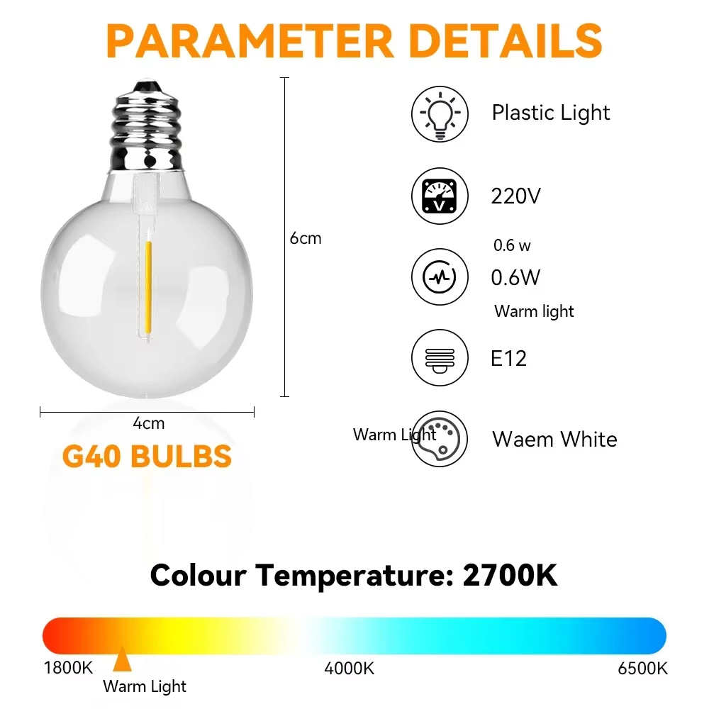 30M 15M Fairy String Light G40 - огляд і ціна Outdoor Lighting Driveway