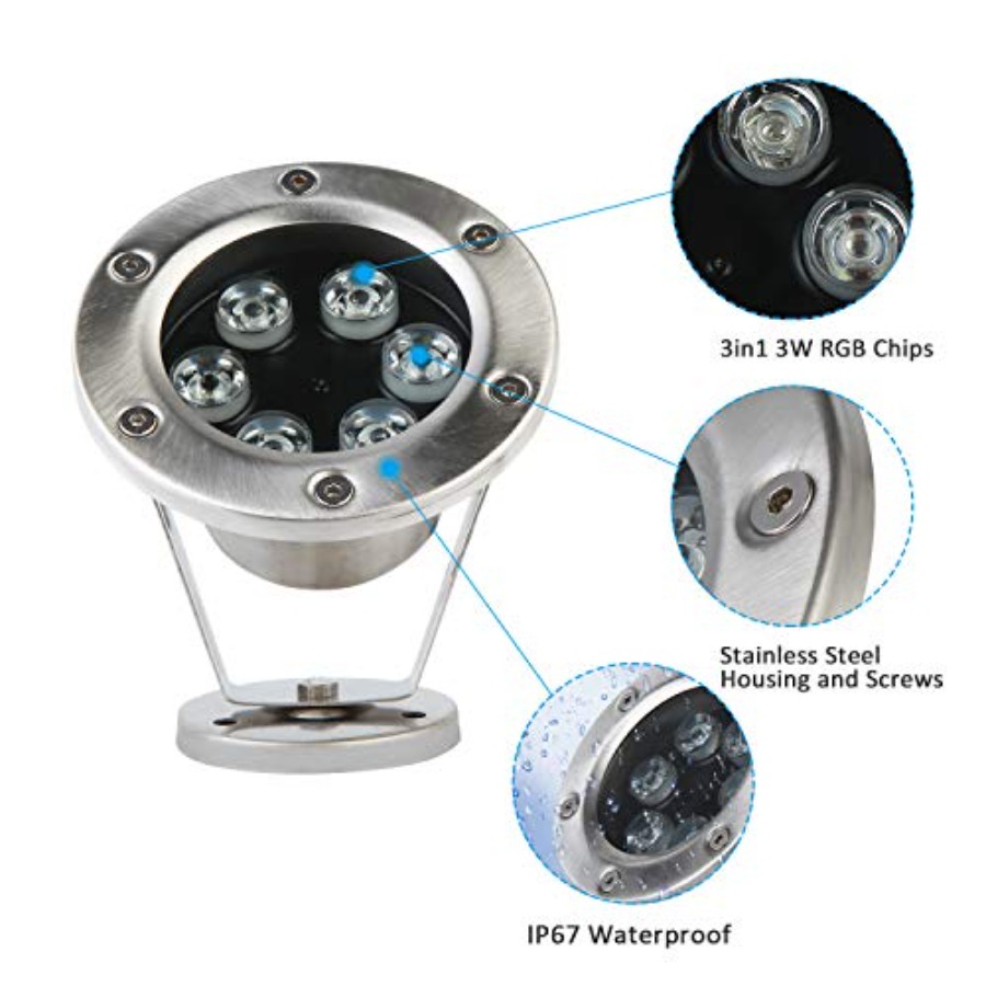 LED Pond Light 2 Pack for outd - огляд і ціна Outdoor Lighting Remote Control