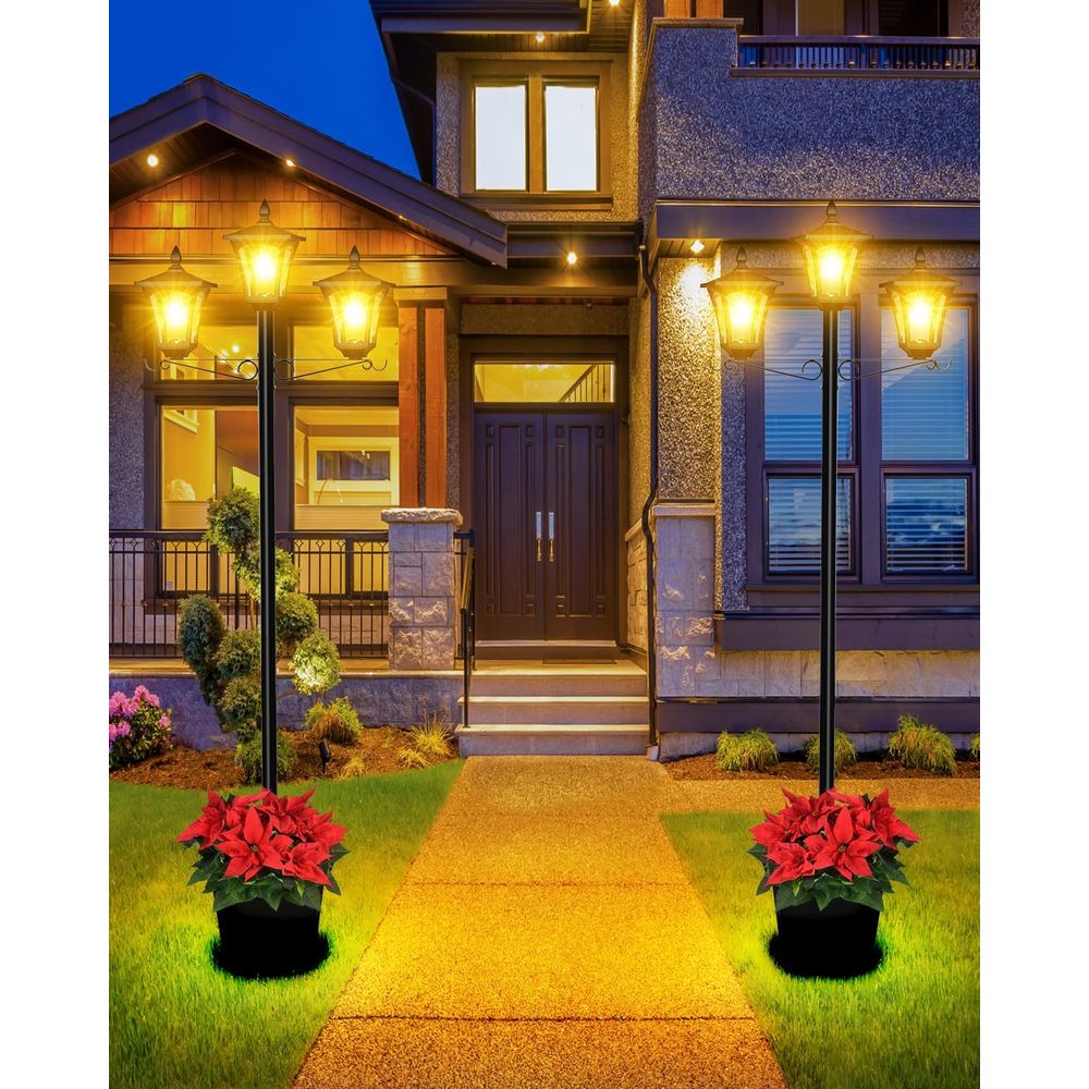 3-Head Solar Lamp Post Light,  - огляд і ціна Outdoor Lighting Driveway