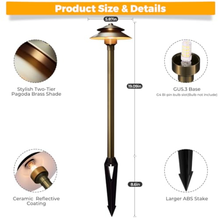 Solid Brass Low Voltage Landsc - огляд і ціна Wired Pathway Light