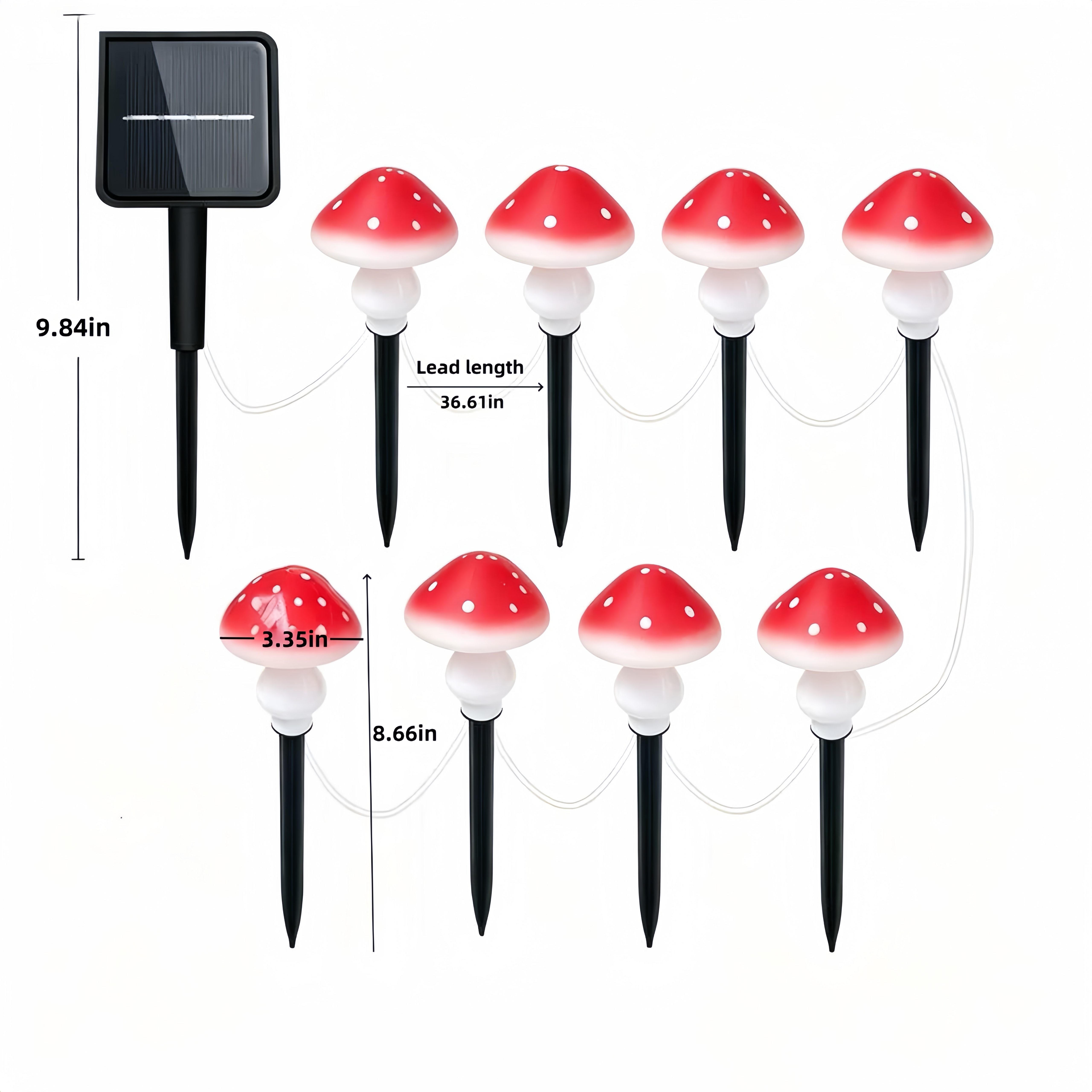 Solar Mushroom String Lights W - огляд і ціна Outdoor Lighting Yard Stakes
