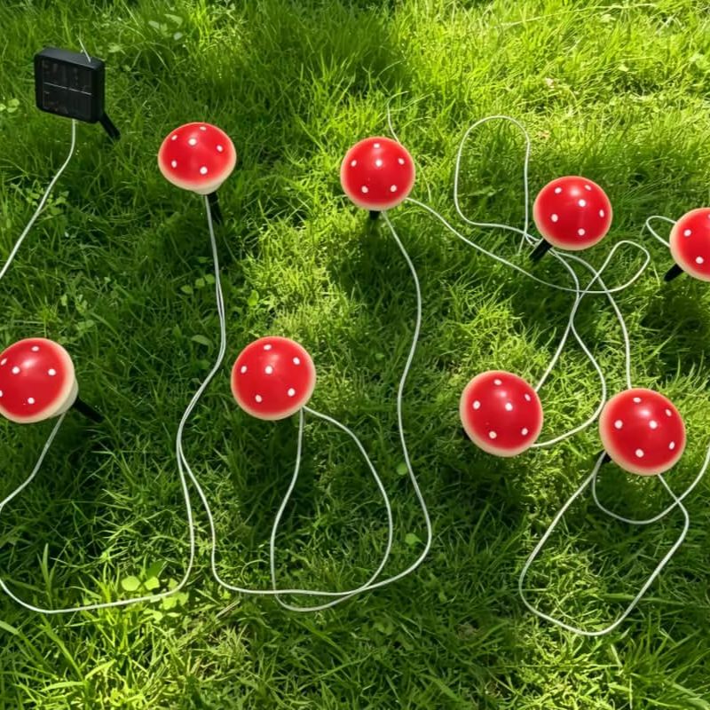 Solar Mushroom String Lights W - огляд і ціна Outdoor Lighting Yard Stakes